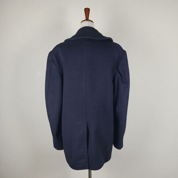 Vintage US Navy Pea Coat Mens 38 Black Wool Kersey 60s USA Military Issue Sailor - Picture 3 of 11